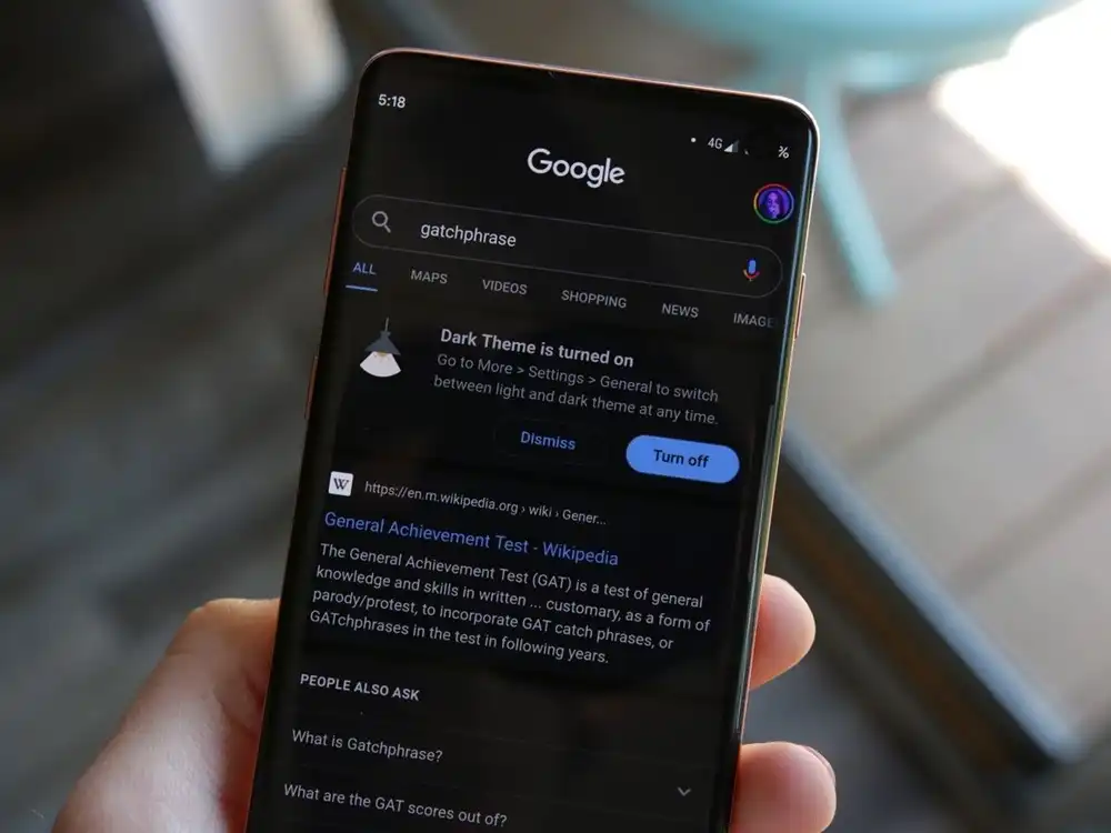 Enabling Dark Mode in the Google App Settings