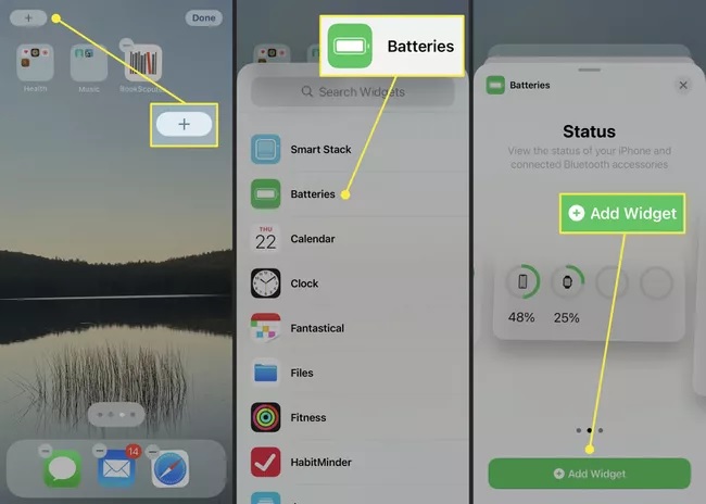Method to Add a Battery Widget to the iPhone 12 Series