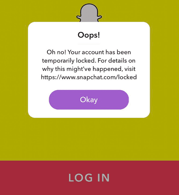 Snapchat Account lock