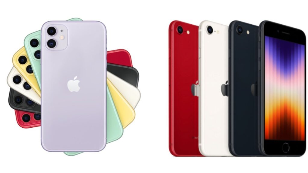 iPhone 13, 12 mini and  SE colour