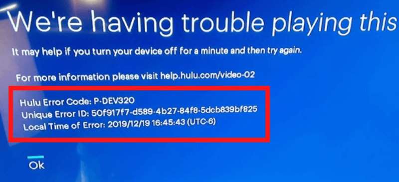 Hulu Error Code P-DEV320 - MobbiTech