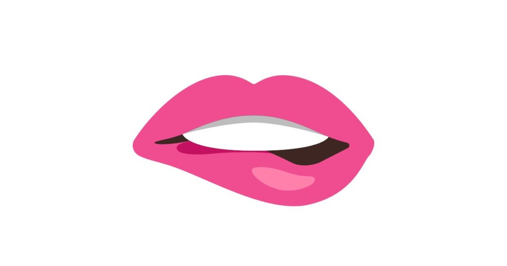 Meaning of biting lip emoji