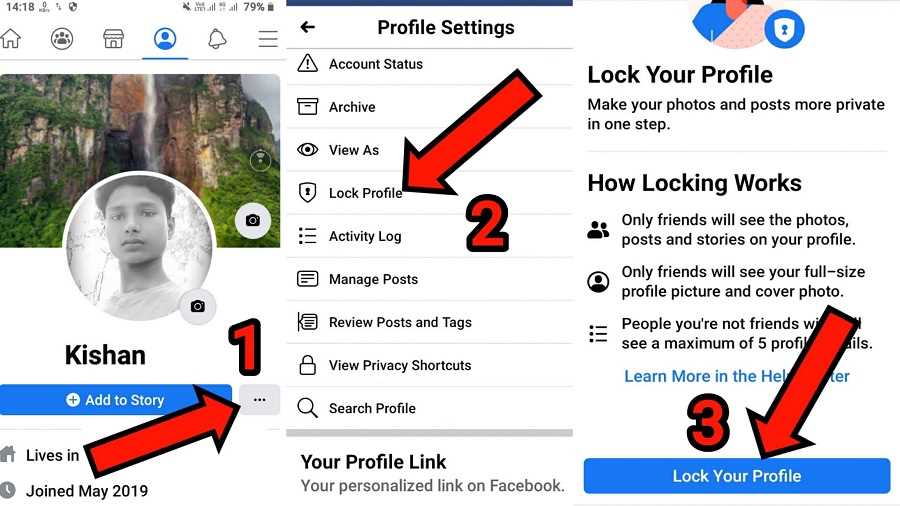 How to lock Facebook profile on Android