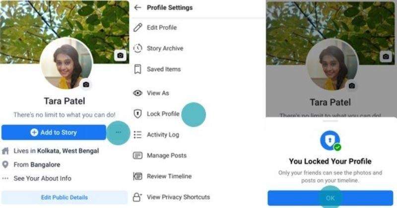 How to lock Facebook profile on Android