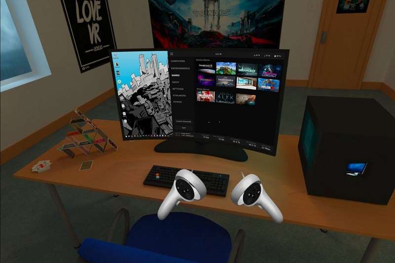 Oculus Quest 2 with various PCs and game systems