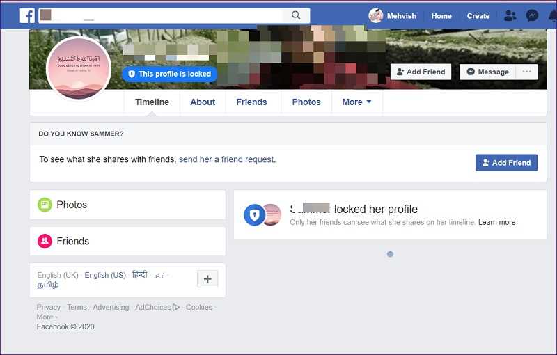 ow to lock your Facebook profile on desktop