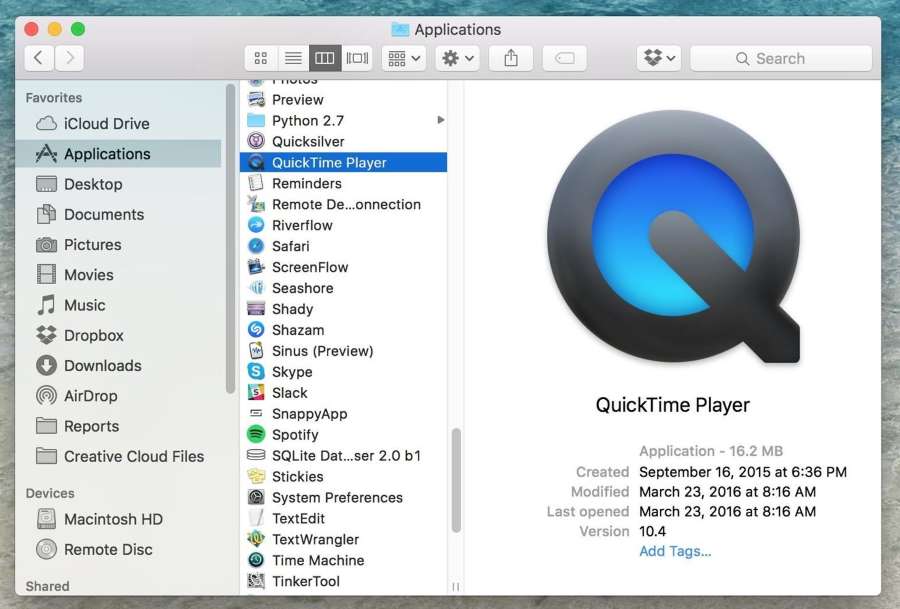 record screen on Mac using QuickTime