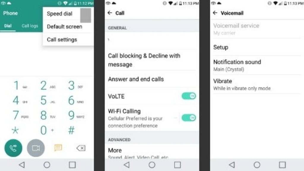 set voicemail on android