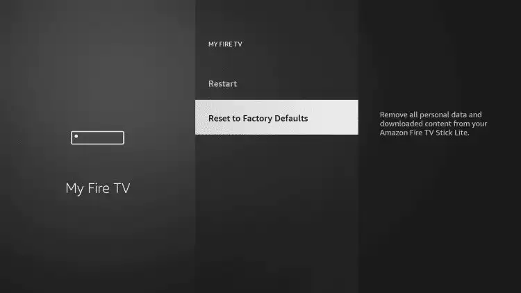 Factory Reset Fire TV