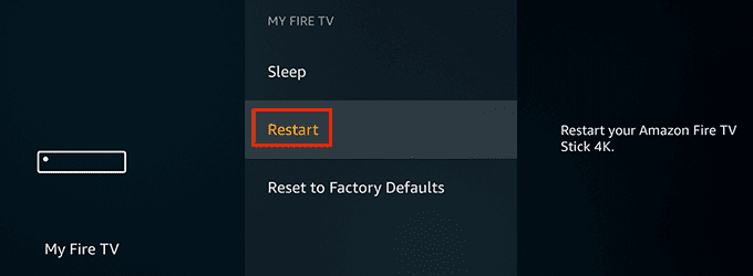 Restart Your Fire TV