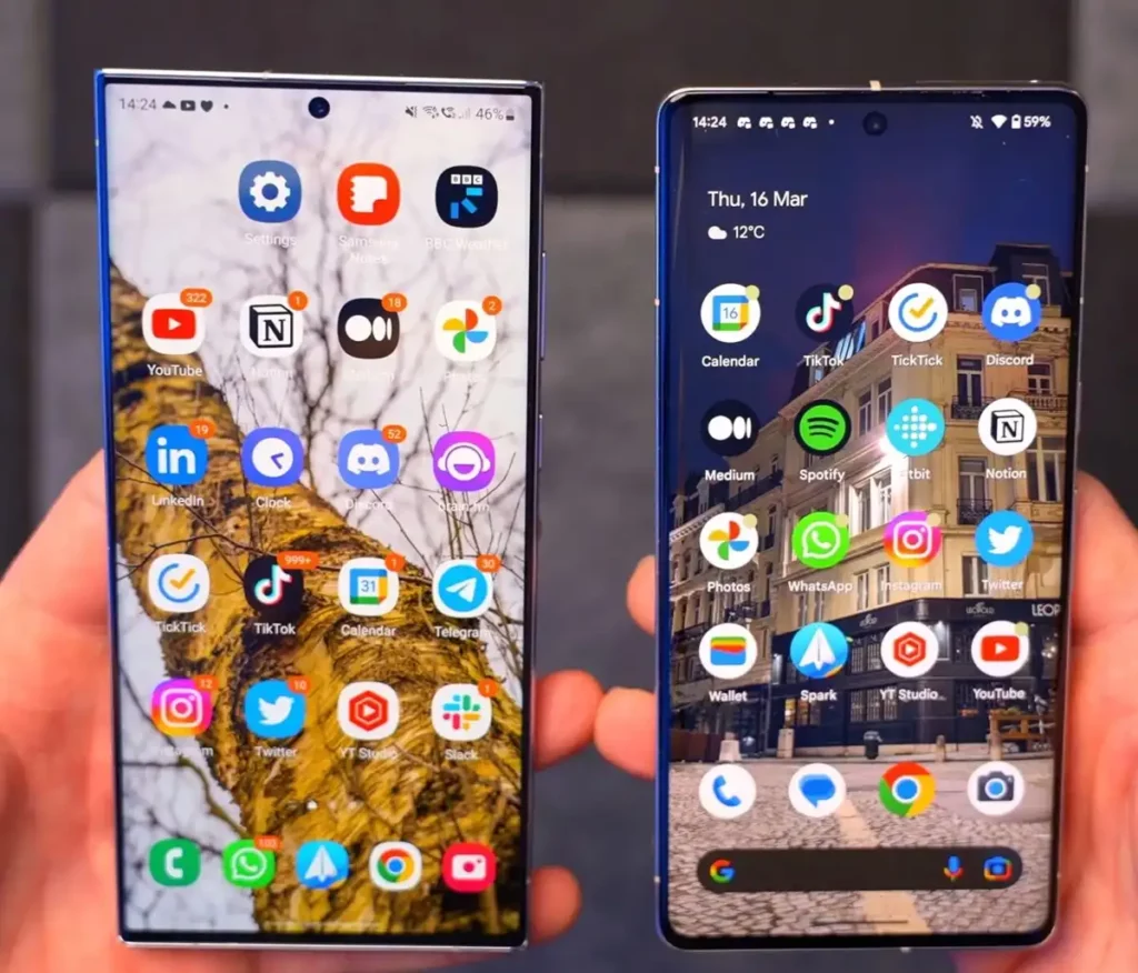 Samsung Galaxy S23 Ultra vs Google Pixel 7 Pro Display and design