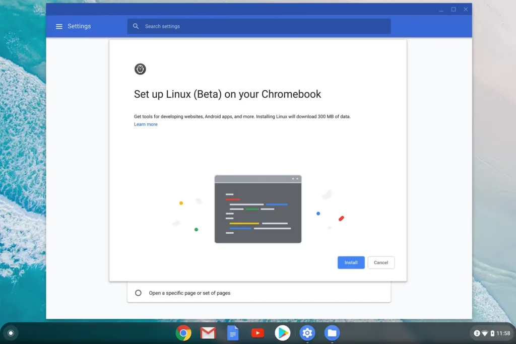 Installing Linux Apps in chromebook