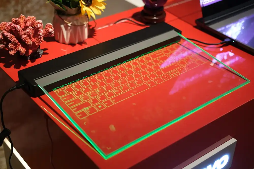 Lenovo Laptop Paired with transparent keyboard