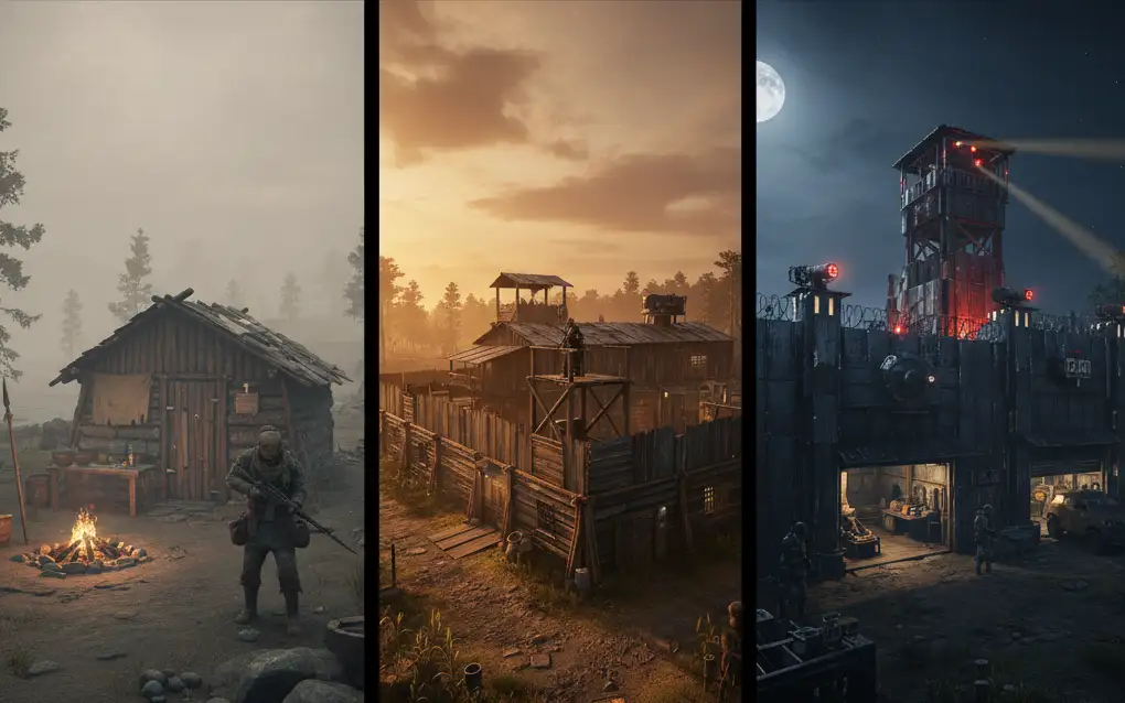 Progression from stone shacks to fortified steel fortresses