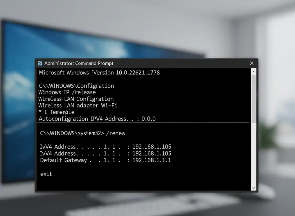 Release and Renew IP Address for Window