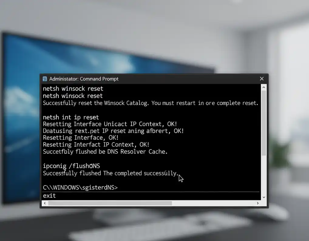 Reset TCPIP Stack and Flush DNS Windows