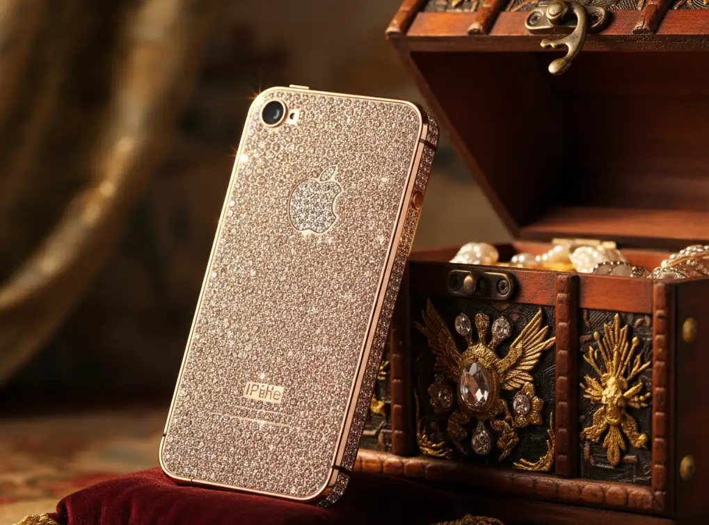 iPhone 4SE with Elite Gold with rose gold, diamond