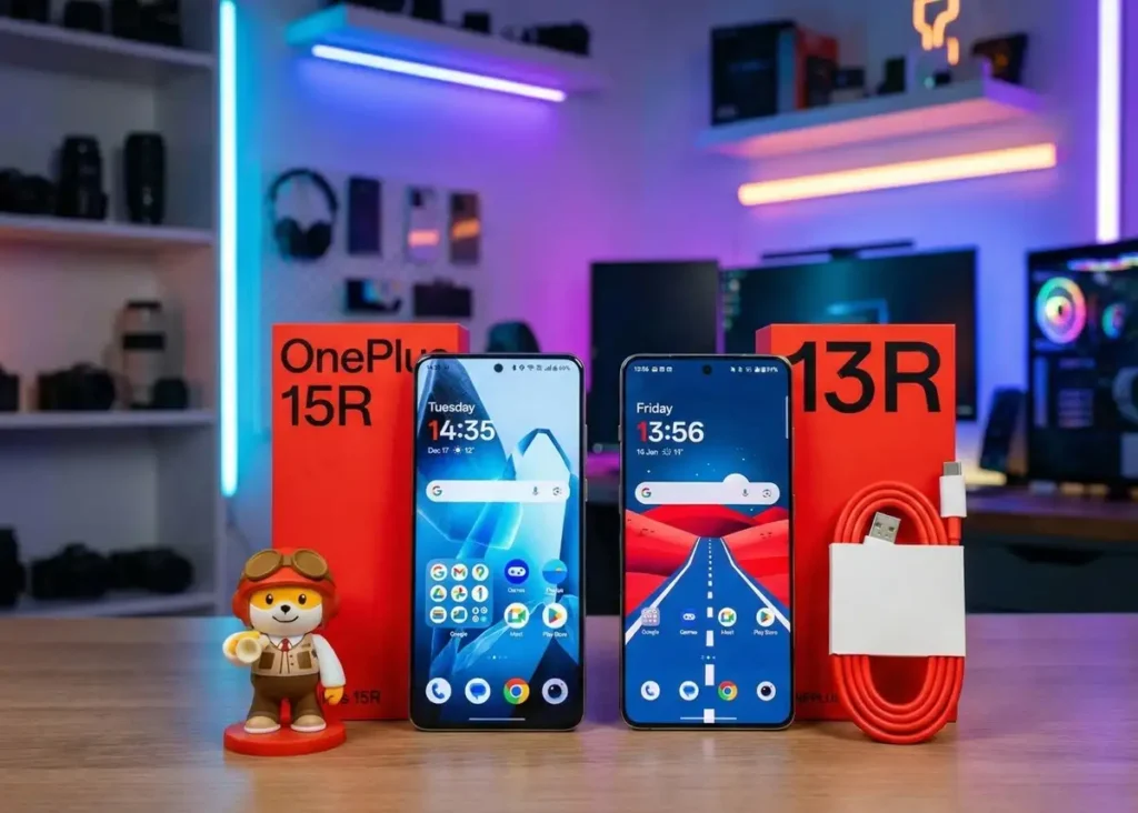 Design, Build, and Display Details of OnePlus 15R vs OnePlus 13R